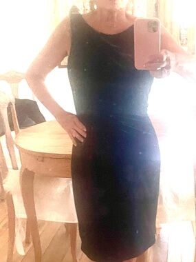 Calvin Klein Emerald Velvet Midi Dress